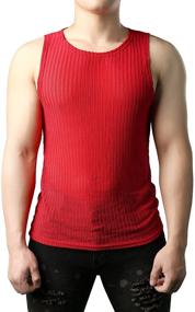 img 3 attached to 👕 JOGAL Fitted Sleeveless Muscle Small Men's Shirts: Sleek and Comfortable