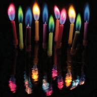 🎂 colorful flame multicolor birthday candles with holders (set of 12) logo