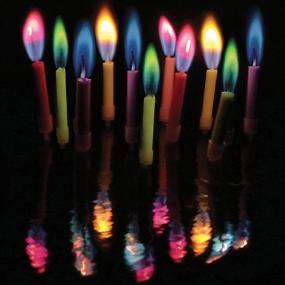 img 1 attached to 🎂 Colorful Flame Multicolor Birthday Candles with Holders (Set of 12)