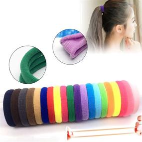 img 2 attached to Cotton Seamless Elastic Ponytail Holders