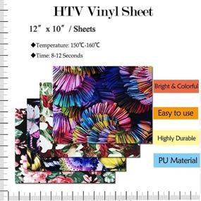 img 2 attached to 🦁 KINGSOW Pattern Heat Transfer Vinyl: 12 Pack 12x10 Inch Jungle Leopard Flower Floral Camo Camouflage Printed Iron-On HTV Sheets Bundle Assorted Colors for Cricut and Silhouette, Ideal for T-Shirts