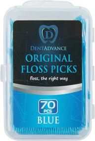 img 4 attached to 🦷 DentAdvance Dental Floss Picks - Easy Reach Back Teeth, Tooth Flossers, Blue, Unflavored, 70 ct, with Travel Case - Original Design