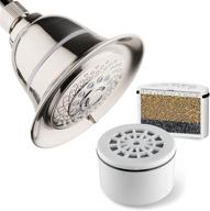 🚿 enhance your shower experience with hotel spa 1152 aquacare showerhead: 5 inch face, 6 settings, & 3-stage filter cartridge - brushed nickel finish logo