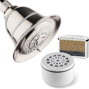 img 4 attached to 🚿 Enhance Your Shower Experience with Hotel Spa 1152 AquaCare Showerhead: 5 Inch Face, 6 Settings, & 3-Stage Filter Cartridge - Brushed Nickel Finish