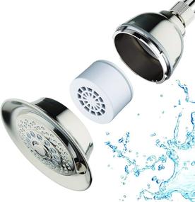 img 2 attached to 🚿 Enhance Your Shower Experience with Hotel Spa 1152 AquaCare Showerhead: 5 Inch Face, 6 Settings, & 3-Stage Filter Cartridge - Brushed Nickel Finish