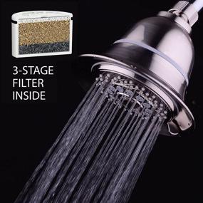 img 3 attached to 🚿 Enhance Your Shower Experience with Hotel Spa 1152 AquaCare Showerhead: 5 Inch Face, 6 Settings, & 3-Stage Filter Cartridge - Brushed Nickel Finish