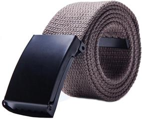 img 1 attached to 👖 Men's Canvas Military Style Flip Top Buckle Belts: Classic and Functional Accessories