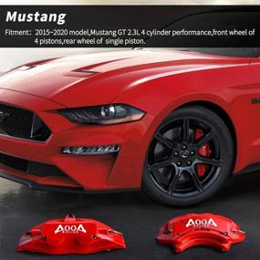 img 2 attached to 🐎 High-Quality AOOA Red Caliper Covers with White Characters - Perfect Fit for Mustang (Set of 4)