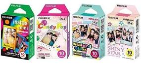 img 2 attached to 🌈 Fujifilm InstaX Mini Rainbow, Staind Glass, Candy Pop & Shiny Star Film - Assorted 10 Sheets X 4 Value Set
