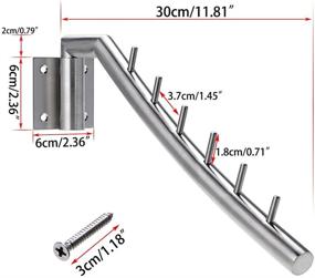 img 3 attached to 🧺 Set of 2 Sumnacon 12.6" Stainless Steel Wall Mounted Clothes Hanger Rack with Swing Arm Holder - Space Saving Clothing and Closet Rod Storage Organizer for Laundry Rooms, Bedrooms, Bathrooms