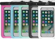 📱 waterproof case bundle - ibarbe 5 pack universal cell phone plastic tpu for iphone 7 7 plus 6s 6/6s plus 5/s/se 5c samsung galaxy note 5 s8 s8 plus s 8 s7 s6 edge s5 etc. 5.7 inch - white, black, blue, teal, rose logo