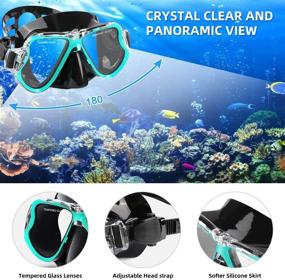 img 2 attached to Complete Zenoplige Snorkel Set for Adults: Mask Fins Snorkel with 180 Panoramic View, Anti-Fog, Anti-Leak, and Dry Top Snorkel - Ideal for Snorkeling, Swimming, and Scuba Diving Training, with Gear Bag Included