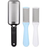 👣 3-pack professional foot care pedicure stainless steel rasp file for wet and dry feet - foot files callus remover for optimal results logo