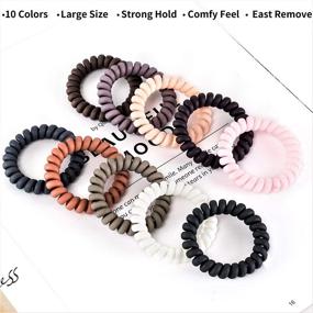 img 3 attached to 79STYLE 30Pcs Matte Spiral Hair Ties - No Crease Traceless Phone Cord Ponytail Holder - Plastic Hair Coils for Women Girls - 10 Color-Large Size