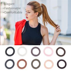 img 1 attached to 79STYLE 30Pcs Matte Spiral Hair Ties - No Crease Traceless Phone Cord Ponytail Holder - Plastic Hair Coils for Women Girls - 10 Color-Large Size