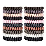 79style 30pcs matte spiral hair ties - no crease traceless phone cord ponytail holder - plastic hair coils for women girls - 10 color-large size logo