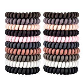 img 4 attached to 79STYLE 30Pcs Matte Spiral Hair Ties - No Crease Traceless Phone Cord Ponytail Holder - Plastic Hair Coils for Women Girls - 10 Color-Large Size