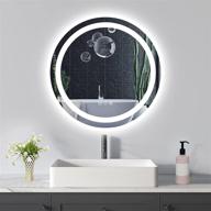 24-inch round frameless led bathroom mirror: amorho vanity mirror with double lights, shatter-proof, anti-fog, dimmable, memory function, high cri90 (backlit & front-lighted) logo