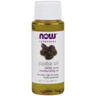 🌿 now solutions jojoba oil: 100% pure multi-purpose moisturizer for face, hair, and body (1-ounce) logo