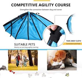 img 1 attached to 🐶 DEStar Dog Agility Training Kit: Ultimate Pet Obstacle Course with Tunnel, Adjustable Hurdles, Poles, and Carry Bag