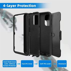 img 3 attached to 📱 Venoro Samsung Galaxy A32 5G Case - Shockproof Full Body Protection with Kickstand & Belt Clip - Black