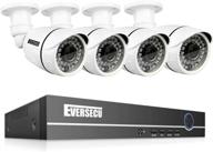 📷 eversecu 1080p lite dvr система видеонаблюдения на 4 канала с (4) 2.0mp 1080p видеокамерами – ночное видение, оповещение о движении, удаленный доступ (смартфон, пк) - жесткий диск не включен. логотип