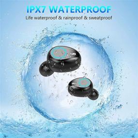 img 2 attached to 🎧 Беспроводные наушники Bluetooth V5.0 для Apple iPhone 12/12 Pro/12 Pro Max/12 Mini с дисплеем LED, микрофоном и 8D-басом, модель F9 TWS и стандартом защиты IPX7 от воды и пота - Volt Plus Tech с аккумулятором на 2000 мАч