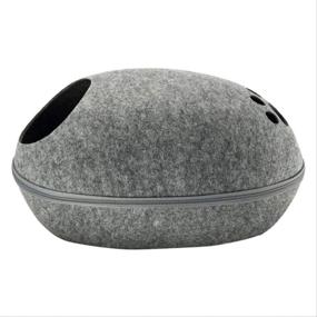 img 4 attached to 🐱 SHAOSI Pet Cat Bed Cave Sleeping House Nest Kennel Felt Cloth Zipper Pet Cat Basket Egg Shape Pet Bed Mat Cushion for Cats Small Dogs - Cozy and Comfortable Sleeping Haven for your Furry Friends