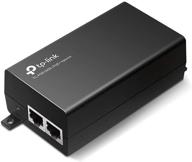 tp-link tl-poe160s, 802.3at/af гигабитный инжектор poe, адаптер, преобразующий неподдерживающие poe устройства в поддерживающие, поддержка power over ethernet (poe), подключение и использование без установки, настольное/настенное крепление, расширенная дальность до 328 футов, сертификация ul, черный. логотип