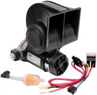 farbin air horn for truck: compact electric train horn - super loud 🚛 150db car horn with wiring harness - ideal for any 12v vehicles (12v, black) logo
