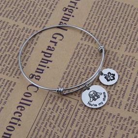 img 1 attached to 🌺 Ohana Family Bracelet with Hibiscus Flower Charm - The Perfect Symbolic Jewelry for your Loved Ones