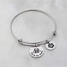 img 2 attached to 🌺 Ohana Family Bracelet with Hibiscus Flower Charm - The Perfect Symbolic Jewelry for your Loved Ones