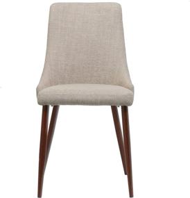 img 3 attached to 🪑 Raphelle Mid Century Wheat Fabric Dining Chairs: Elegant Set of 2 with Dark Walnut Wood Finish