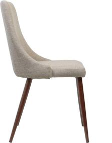 img 2 attached to 🪑 Raphelle Mid Century Wheat Fabric Dining Chairs: Elegant Set of 2 with Dark Walnut Wood Finish