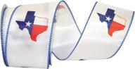 🤠 texas pride white wired edge ribbon - 2-1/2 inch x 10 yards, by reliant ribbon logo