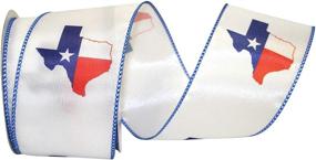 img 1 attached to 🤠 Texas Pride White Wired Edge Ribbon - 2-1/2 Inch X 10 Yards, by Reliant Ribbon