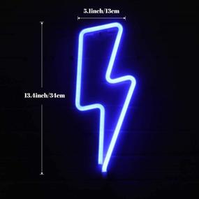 img 1 attached to ⚡ Vibrant Blue Lightning Bolt Neon Sign: Batteries and USB Powered, Perfect for Christmas Decor and Wall Décor