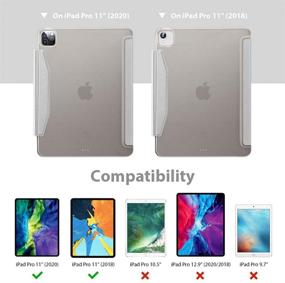 img 3 attached to ESR Yippee Trifold Smart Case for iPad Pro 11 2020 & 2018 - Lightweight Stand Case 📱 with Clasp - Auto Sleep/Wake - Supports Pencil 2 Wireless Charging - Hard Back Cover in Silver Gray