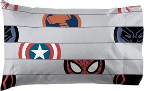 img 3 attached to 🦸 Marvel Avengers Emblems Full Sheet Set - 4 Piece Set Super Soft and Cozy Kid's Bedding - Fade Resistant Microfiber Sheets (Official Marvel Product) by Jay Franco