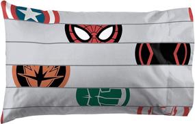 img 2 attached to 🦸 Marvel Avengers Emblems Full Sheet Set - 4 Piece Set Super Soft and Cozy Kid's Bedding - Fade Resistant Microfiber Sheets (Official Marvel Product) by Jay Franco
