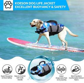 img 3 attached to 🐶 Keep Your Pooch Safe with the KOESON Dog Life Jacket: Adjustable Ripstop Pet Safety Vest for Small, Medium, and Large Dogs with Enhanced Buoyancy, Rescue Handle, and Camouflage Design