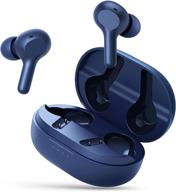 🎧 qhqo mini waterproof wireless earbuds - reduction touch control bluetooth headphones with deep bass sound for sports (blue) logo