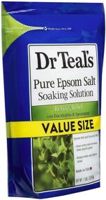 img 2 attached to 🛀 Раствор для принятия ванны Dr Teal's Pure Epsom Salt, расслабление и облегчение с эвкалиптом и мятой, 7 фунтов - соль для ванн с эфирными маслами - большой объем: расслабьтесь и оживите с успокаивающим раствором для ванны с эвкалиптом и мятой.