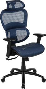 img 3 attached to 🪑 Enhance Your Office Comfort with the Flash Furniture Ergonomic Mesh Office Chair: Blue, 2-to-1 Synchro-Tilt, Adjustable Headrest, Lumbar Support, and Pivot Arms