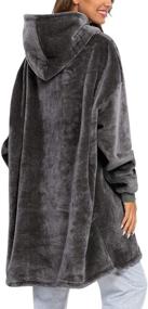 img 3 attached to 🧥 Newtion Oversized Blanket Sweatshirt: Cozy Fleece Hoodie with Large Pocket, Gray | for Adults, Men, Women, Teens