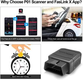 img 2 attached to FASLINK OBD2 Bluetooth Scanner Auto Diagnostic Scan Tool for iOS & Android BLE 4.0 🚗 Car OBD II Diagnostic Tool, Check Engine Light Code Reader - Torque & OBD Fusion App Supported