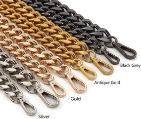 img 1 attached to Stylish 42‘’ Big Metal Cross-Body Chain Purse Strap Replacement for Mini Wallets, Waist Packs, Chest Bags - Antique Gold, Large