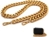 stylish 42‘’ big metal cross-body chain purse strap replacement for mini wallets, waist packs, chest bags - antique gold, large logo