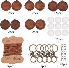 img 3 attached to 🌞 SUNNYCLUE 10pcs Wood Cabochon Pendant Trays Settings 25mm with 10pcs Clear Glass Cabochons and Keychain for DIY Jewelry Necklace Making - Complete Kit with Instructions