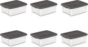 img 3 attached to 📦 Sterilite 19363V06 Shelf Tote: 25 Quart Clear Base with Gray Lid, 6-Pack - Efficient Storage Solution